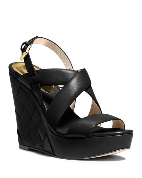 michael kors wedges black.